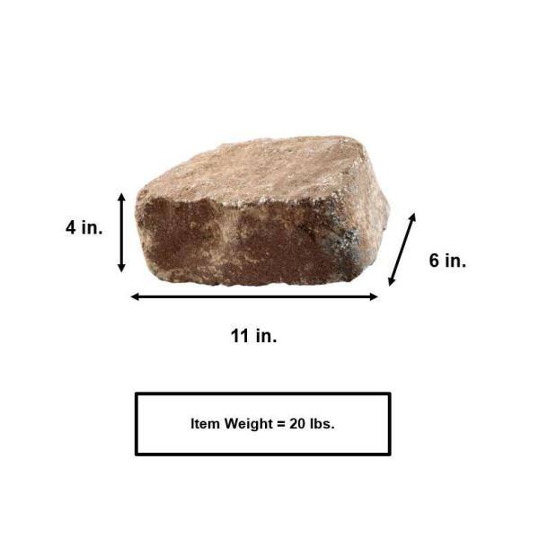 Oldcastle Mini Beltis 3 in. H x 8 in. W x 4 in. D Oak Run Concrete Retaining Wall Block Pallet (378-PiecePallet) 16250363