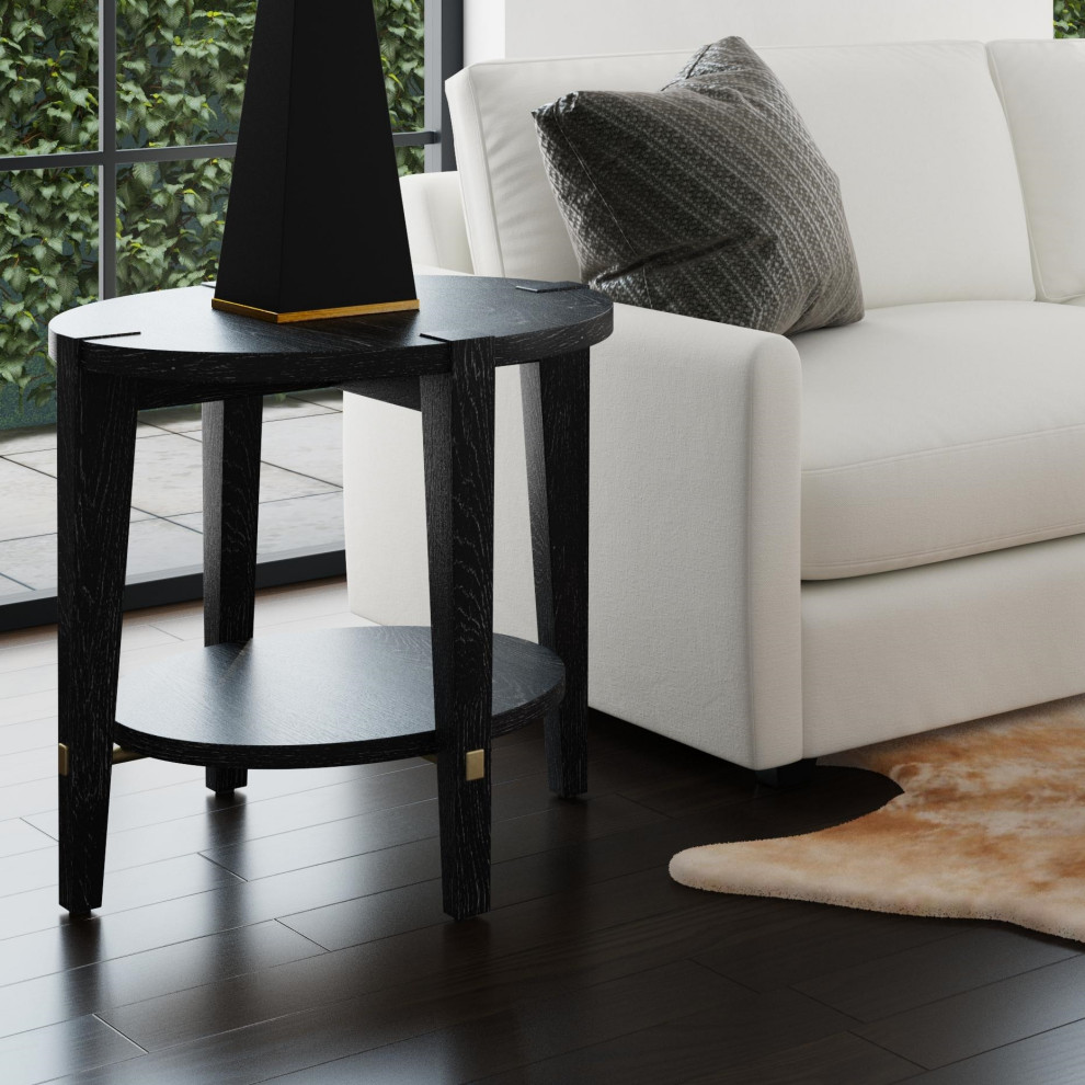 Whitfield Round End Table   Transitional   Side Tables And End Tables   by BASSETT MIRROR CO.  Houzz