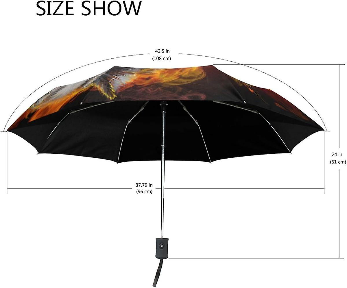 Rain Umbrella Automatic Windproof Foldable Umbrella Roaring Wolf