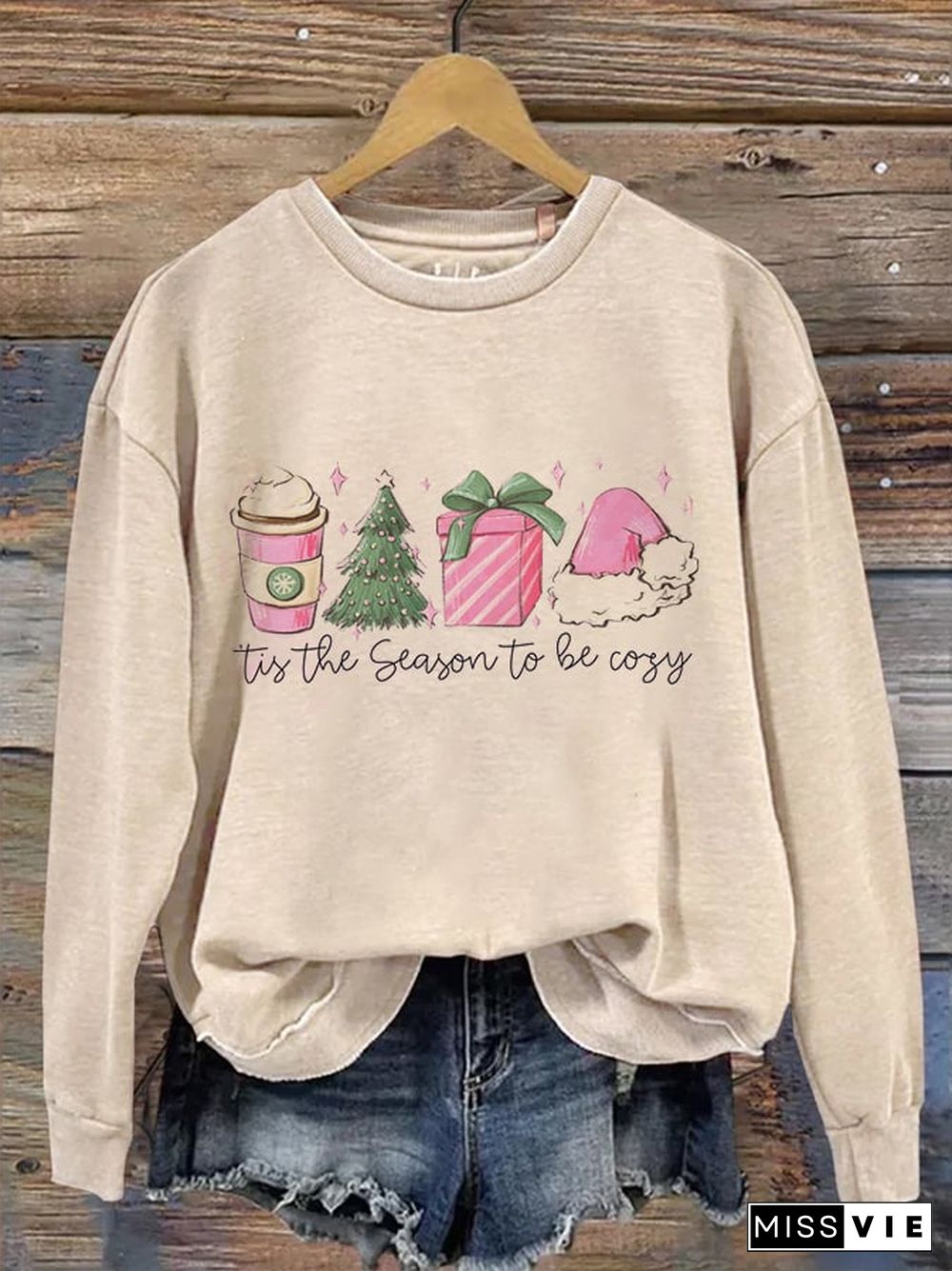 Pink Christmas, Coffee Lover Sweatshirt