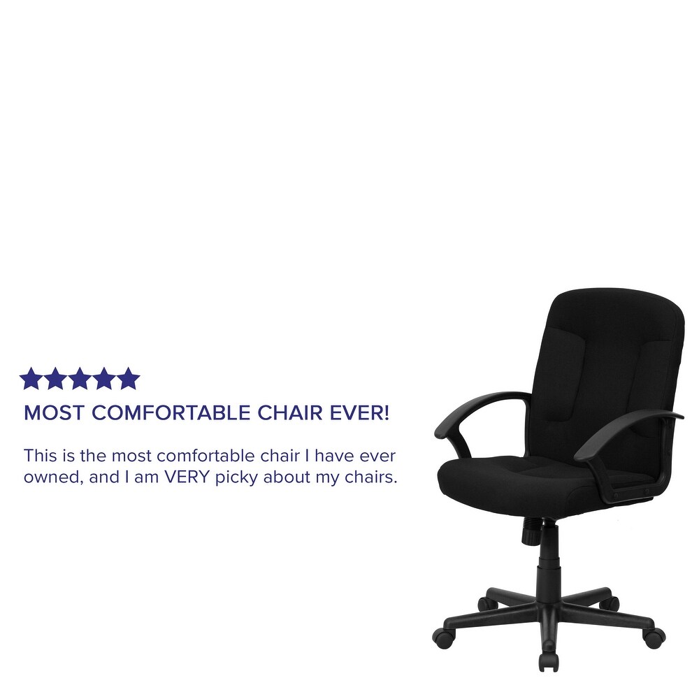 Mid Back Fabric Executive Swivel Office Chair with Nylon Arms