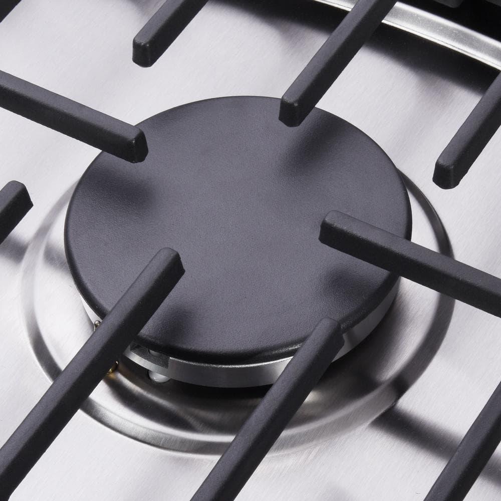 Trifecte 30 in Gas Cooktop in Stainless Steel with 5 Burners and Timer including Power Burners