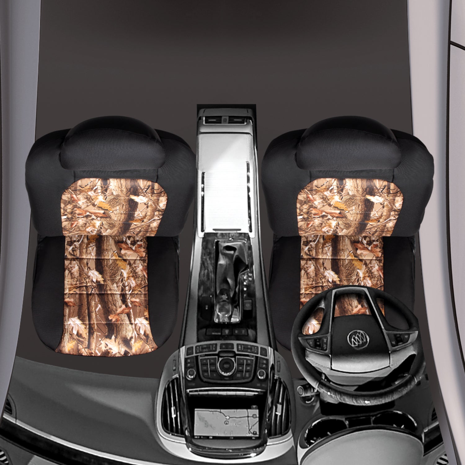 Pilot SCT-445CA Black/Tan Camo Neoprene Seat Covers - 6 Pieces