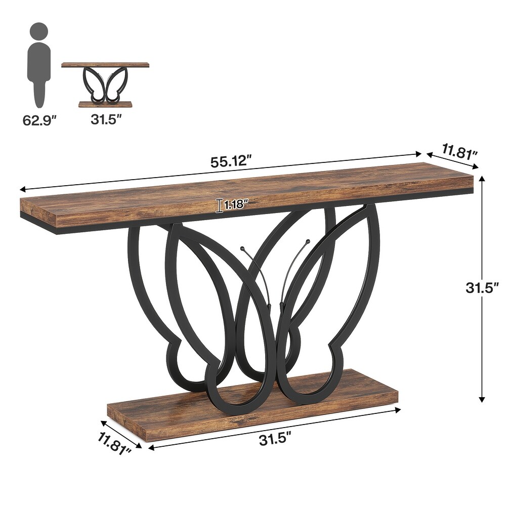 55 inch Narrow Console Sofa Table for Entryway  Hall Accent Tables for Living Room