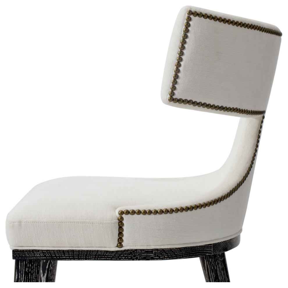 White Hourglass Studded Dining Chair  Andrew Martin Oscar   Transitional   Dining Chairs   by Oroa   Distinctive Furniture  Houzz