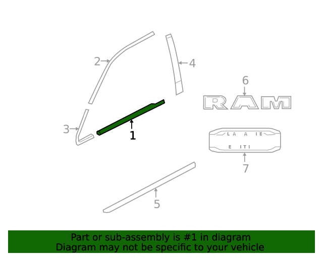 Genuine OE Mopar Belt Weather-Strip - 68285862AE