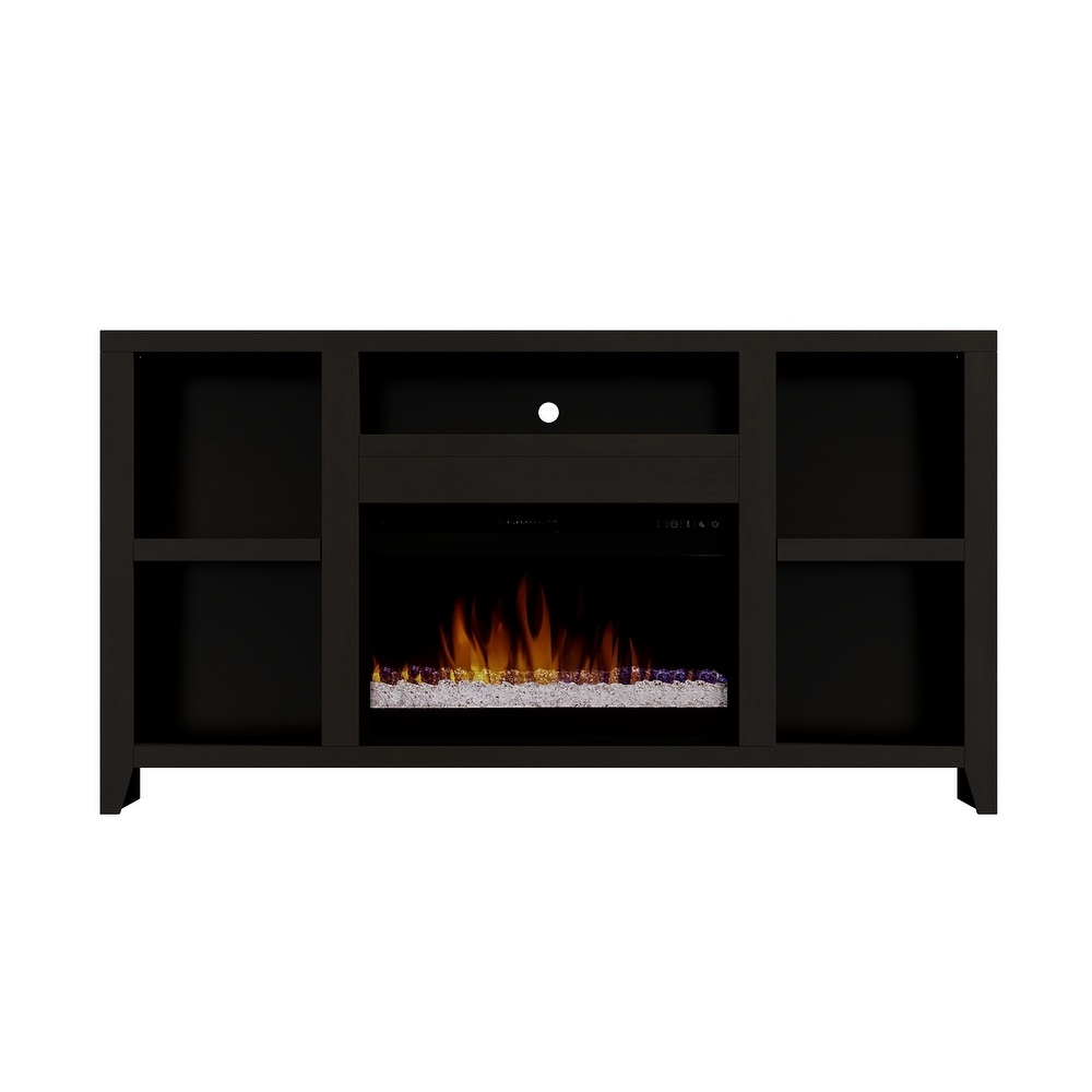 Bridgevine Home Urban Loft 62 inch Electric Fireplace TV Console for TVs up to 70 inches  No Assembly Required  Mocha Finish