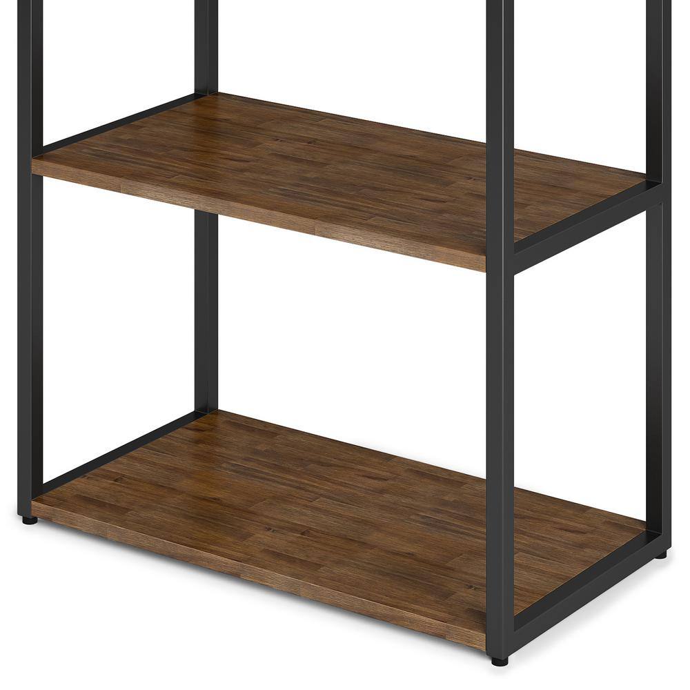 Simpli Home Ralston Solid Acacia Wood Modern Industrial 30 in. Wide Bookcase in Rustic Natural Aged Brown AXCRAL09-RNAB