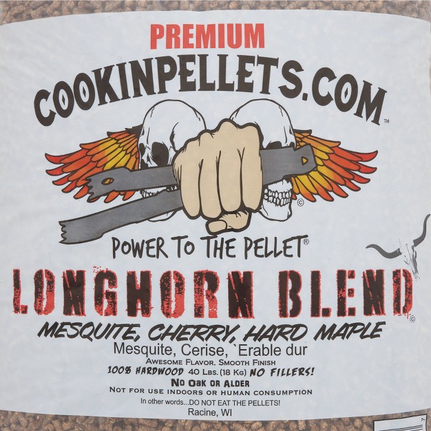 Cookinpellets 40 pound Longhorn Blend Premium Natural Grill Smoker Smoking Mesquite cherry maple Hardwood Wood Pellets 3 Pack