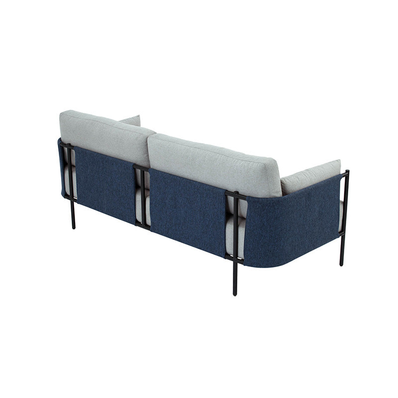 TREDIA 3 Seater Sofa - Silver & Midnight Blue