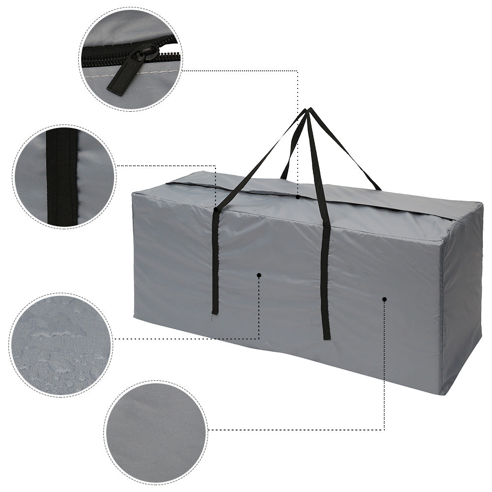 HOTBEST Outdoor Cushion Storage Bag Furniture Cover Garden Waterproof Patio Furniture Cover with Protective Zipper 173 * 76 * 51 cm(Gray)