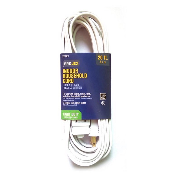 Projex Indoor 20 Ft L White Extension Cord 16 2 Spt 2