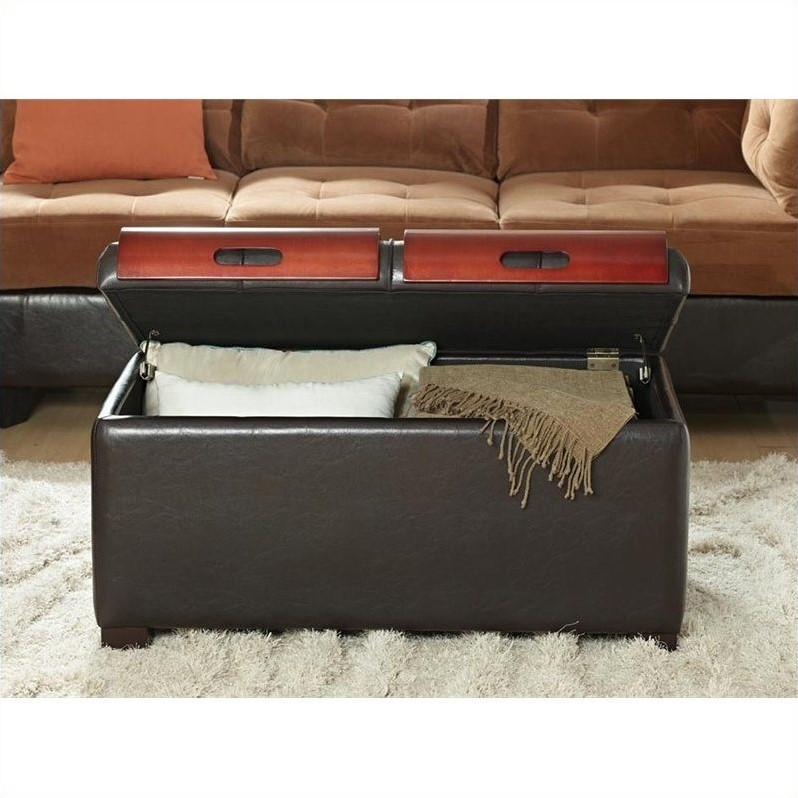 Convenience Concepts Designs4Comfort Coffee Table Ottoman in Black Faux Leather   Transitional   Footstools And Ottomans   by Convenience Concepts  Houzz