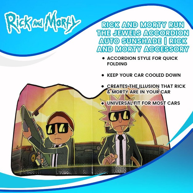 Just Funky Rick And Morty Run The Jewels Accordion Auto Sunshade Rick And Morty Accessory