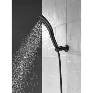 Delta 1-Spray Patterns 1.75 GPM 2.34 in. Wall Mount Handheld Shower Head with H2Okinetic in Matte Black 55421-BL