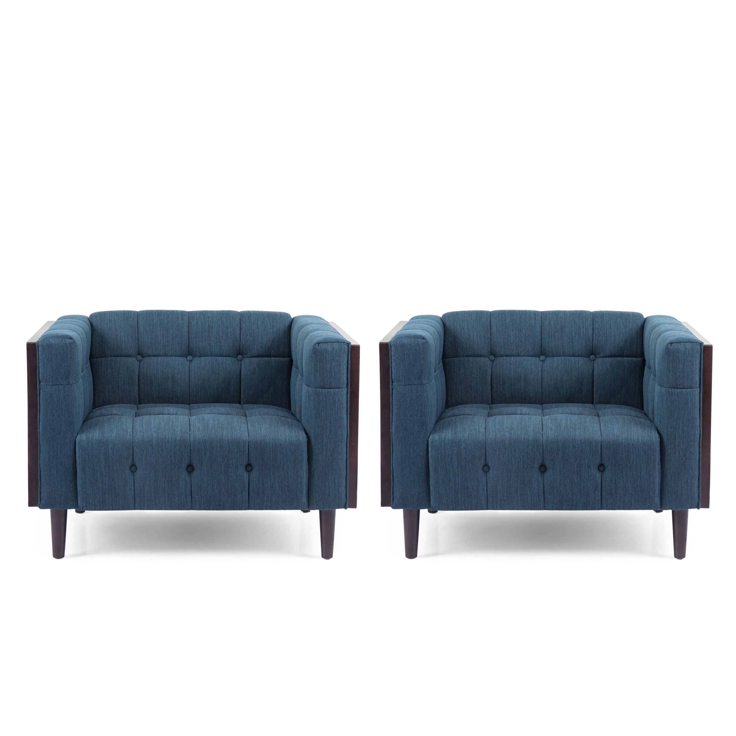 Croton Contemporary Tufted Club Chairs, Set of 2