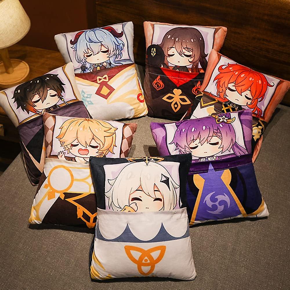 Genshin Paimon  Plush Pillow Soft Plush Toy Cushion Pillows Anime Game Characters Pillows Collection And Gifts For Fans (36cm*27cm， F) F 36cm*27cm