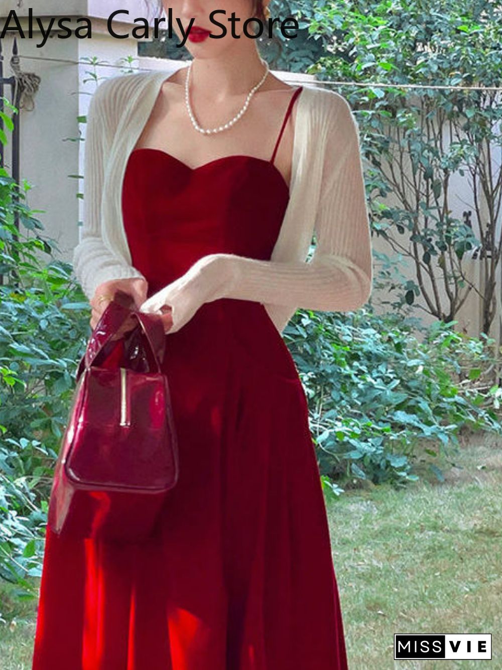 Summer French Vintage Strap Dress Women Red Elegent Korean Party Midi Dress Female Sexy Backless Evening Beach Fairy Dress