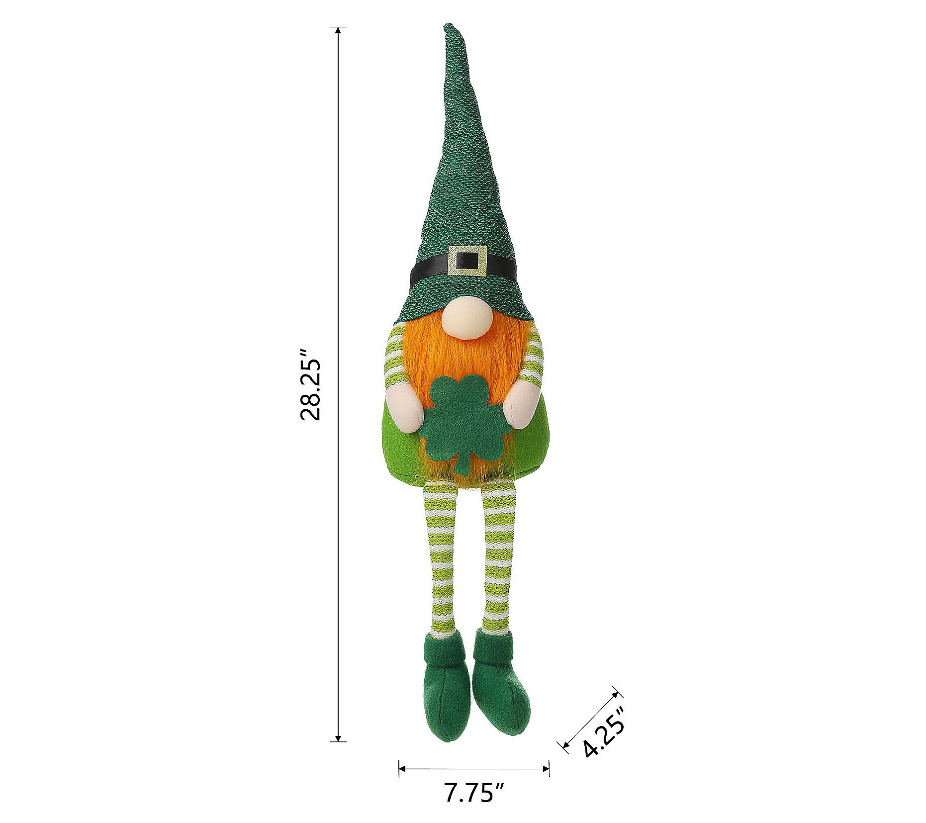 Glitzhome St. Patrick's Lucky Gnome Leprechaunhelf Sitter