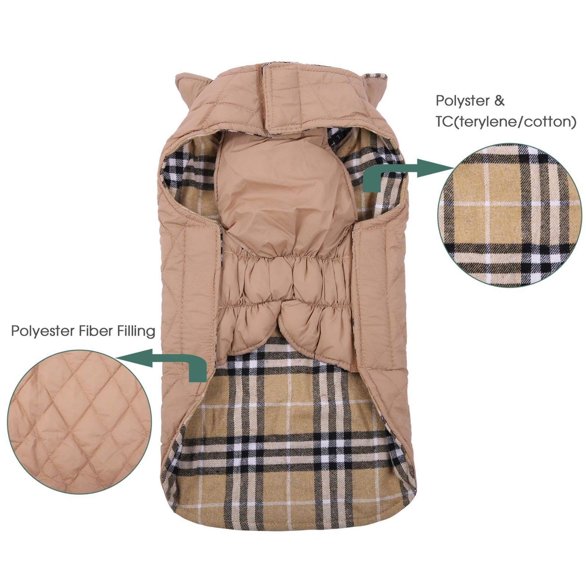 Sunisery Winter Warm Padded Dog Clothes Waterproof Pet Coats Vest Jacket For Dogs S-Xxl