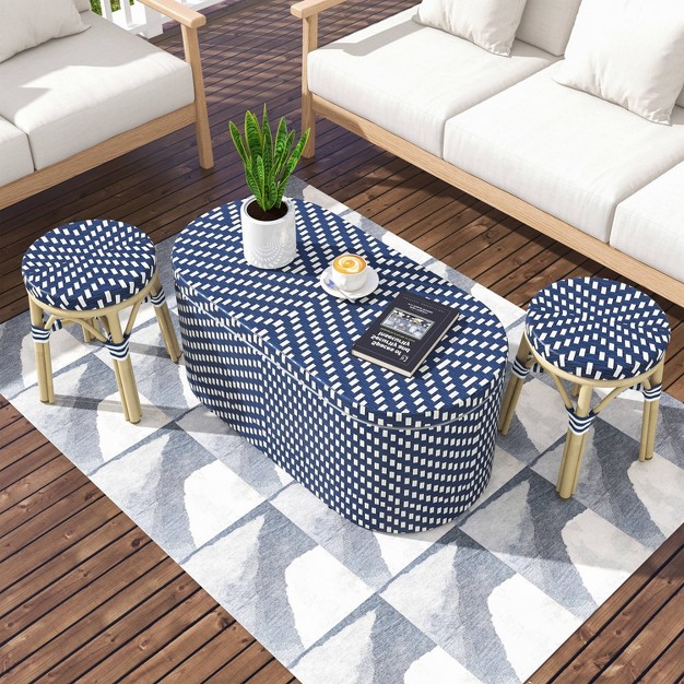 3pc Willa Aluminum amp Wicker Patio Conversation Set Mibasics