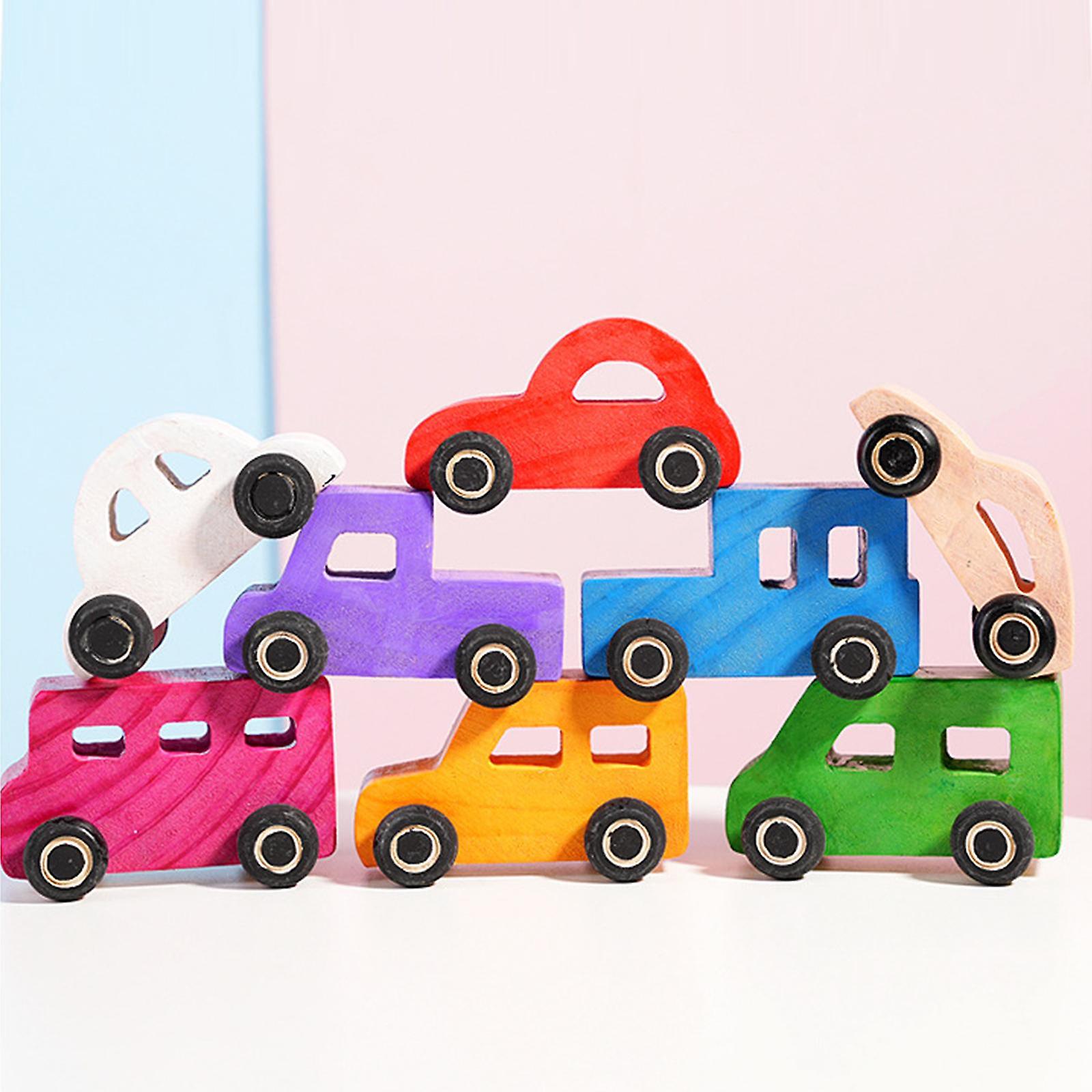 8x Wooden Mini Car Hand Eye Coordination Diy Painting For Kids Birthday Gift