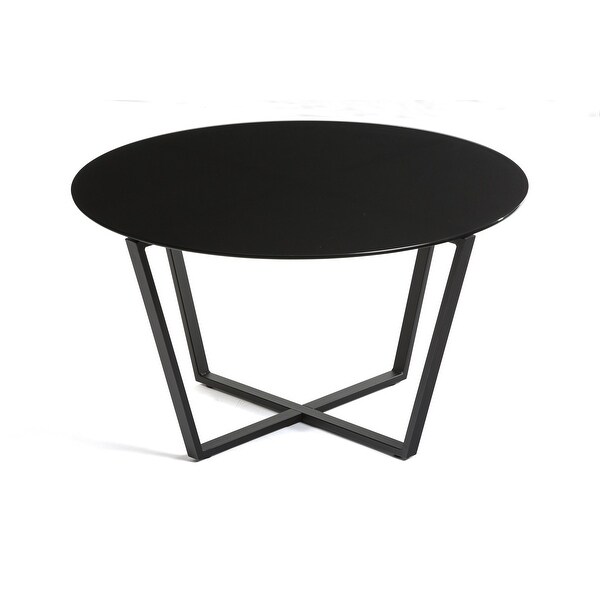 Round Metro Glass Coffee Table - Black