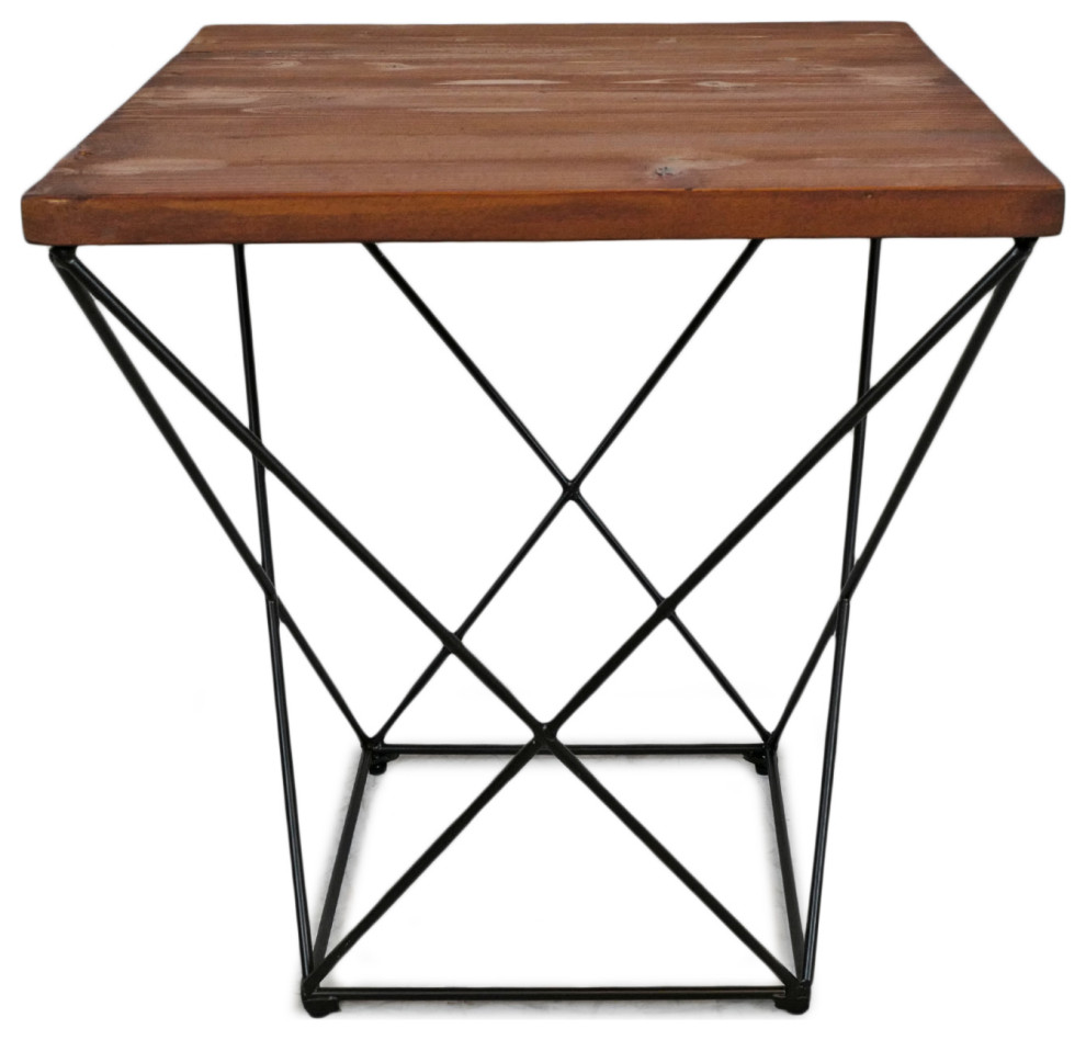 Square X Iron Side Table   Industrial   Side Tables And End Tables   by Design Mix Furniture  Houzz