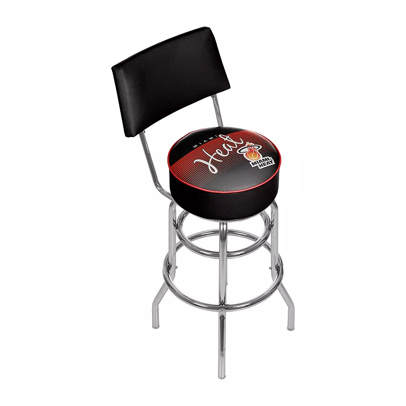 Miami Heat Hardwood Classics Padded Swivel Bar Stool with Back