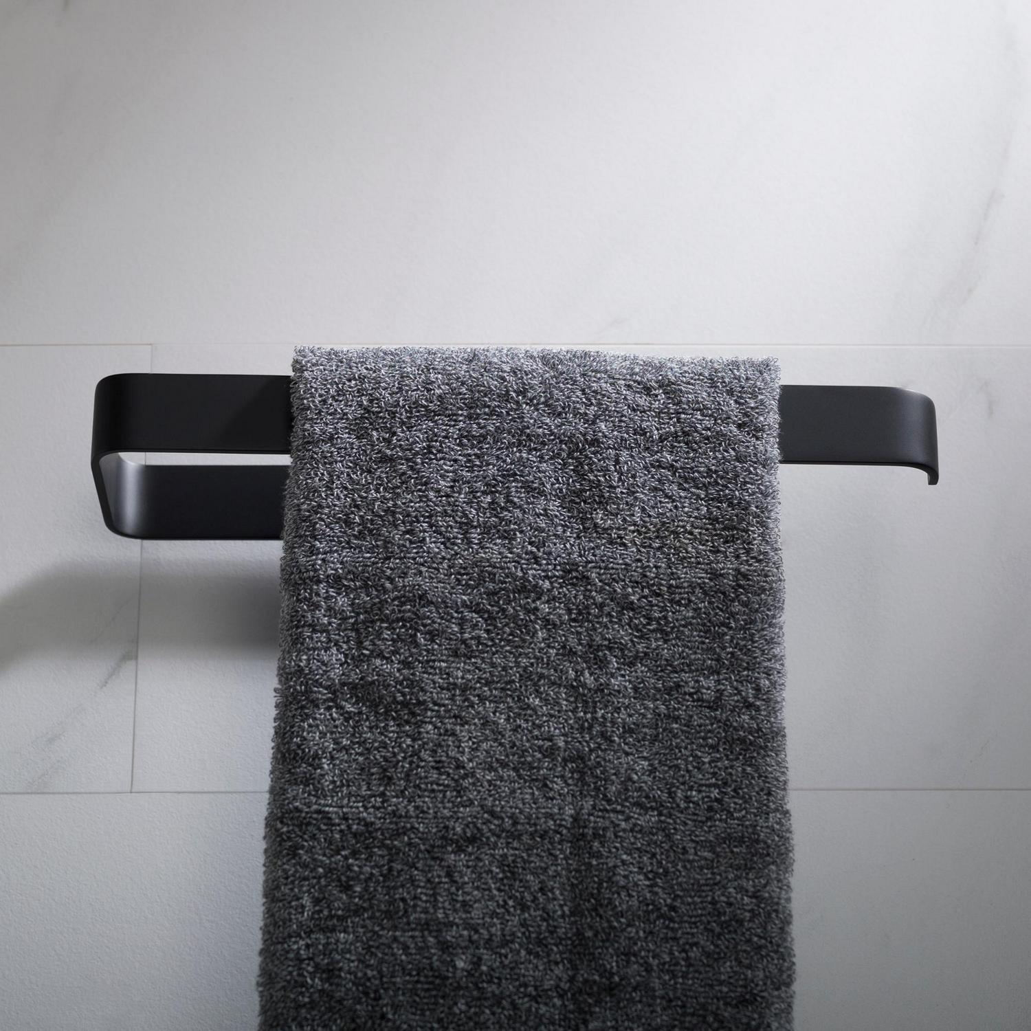 KRAUS Stelios Bathroom Towel Ring， Matte Black Finish