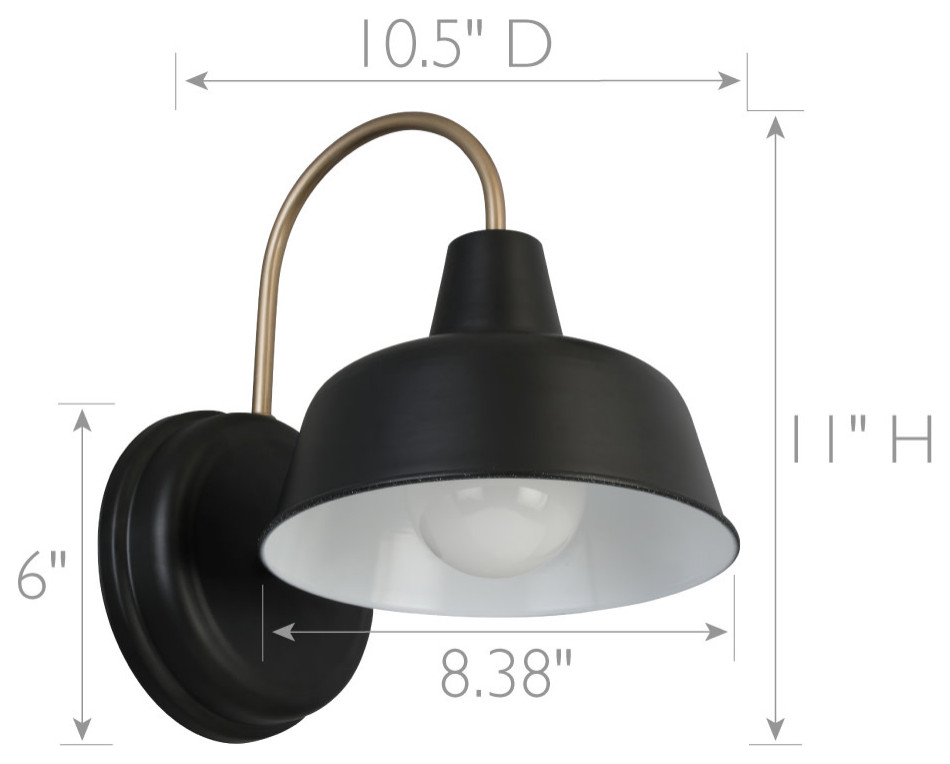 Design House 588285 Mason 11 quotTall Outdoor Wall Sconce   Farmhouse   Outdoor Wall Lights And Sconces   by Buildcom  Houzz