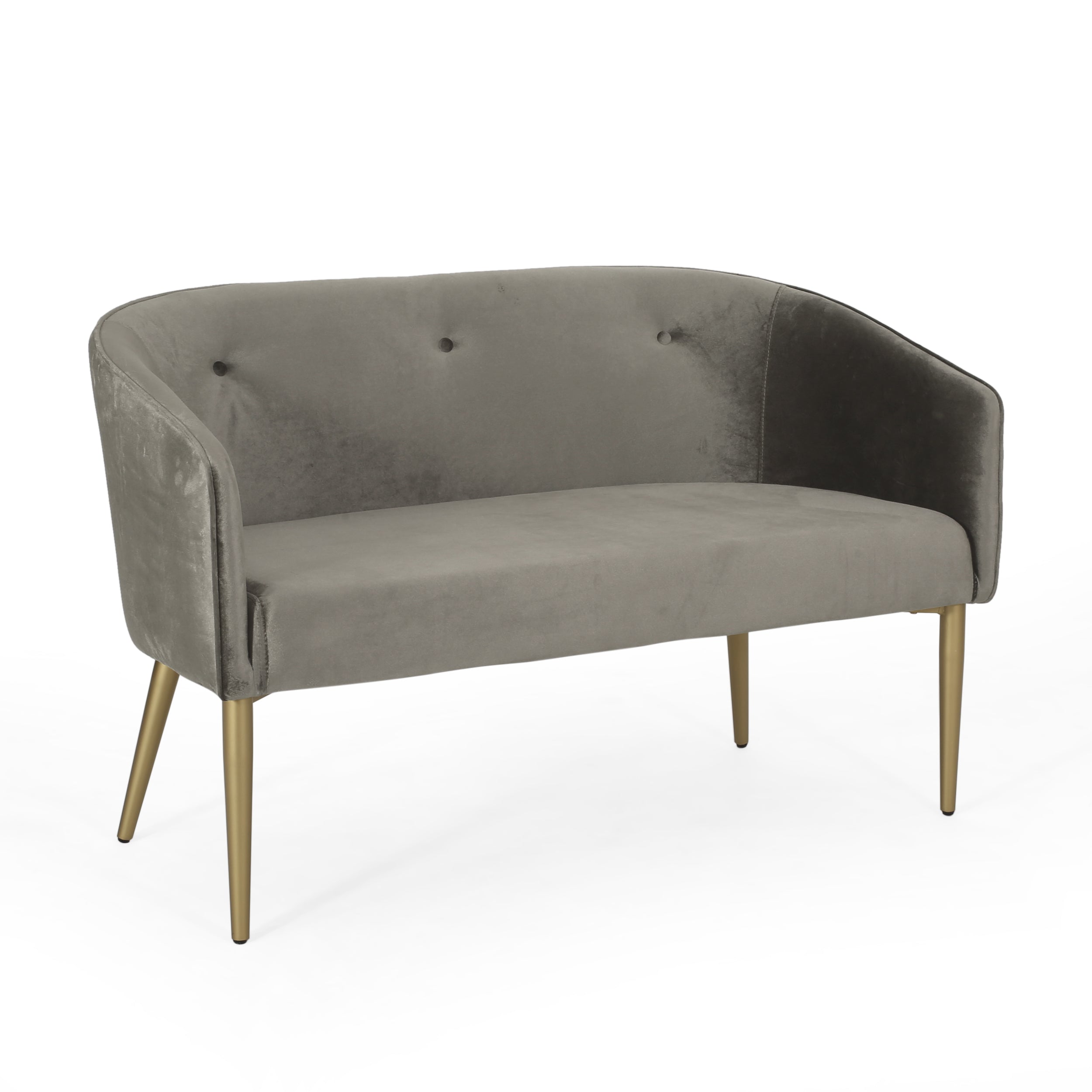 Arthur Modern Glam Tufted Velvet Loveseat