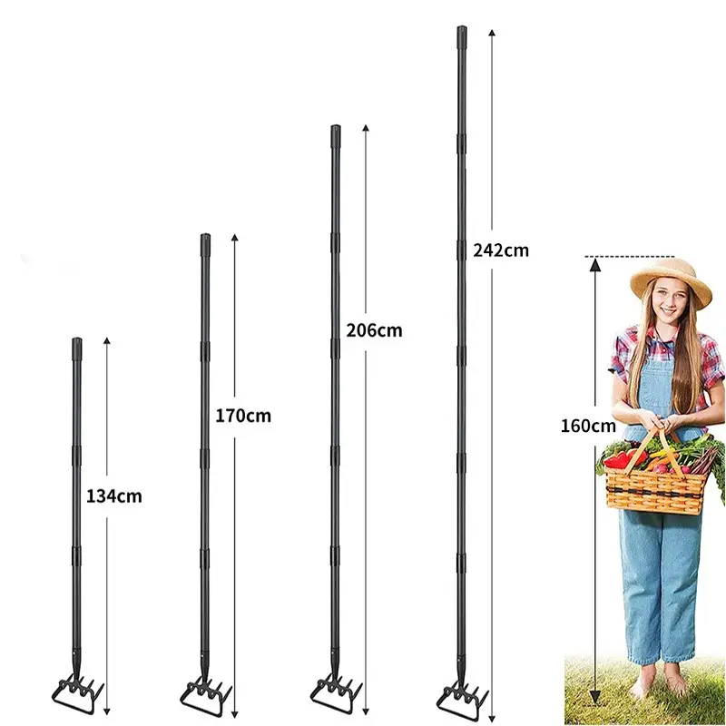 Garden Rake New arrival Heavy Duty  2 in 1 Detachable double head Bow Rake with anti slip Handle