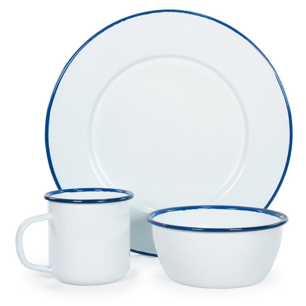 Golden Rabbit Cobalt Rolled Edge 3-Cup Enamelware Bowl (Set of 4) RCW93