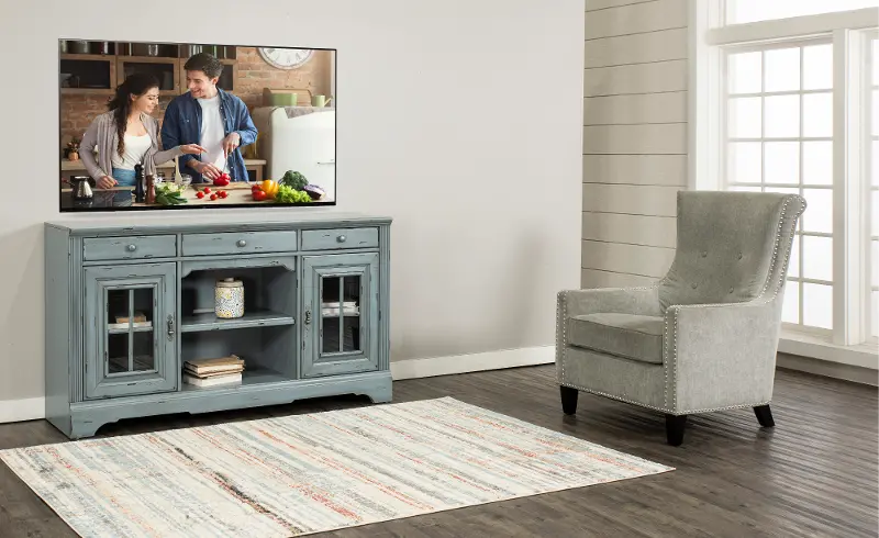 Mountain Breeze Blue 64 TV Stand