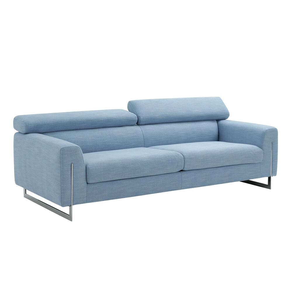 Pasargad Home Serena Upholstered Sofa with Adjustable Headrests