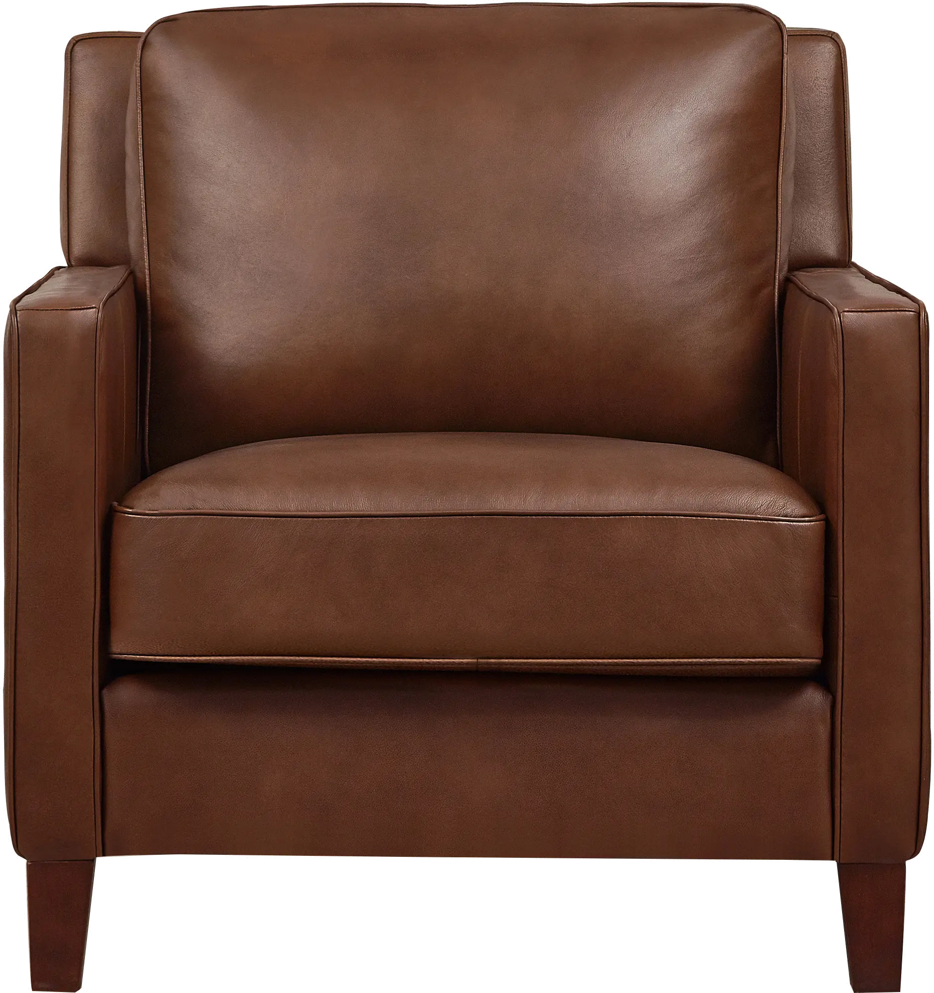 New Haven Contemporary Tobacco Brown Leather Chair