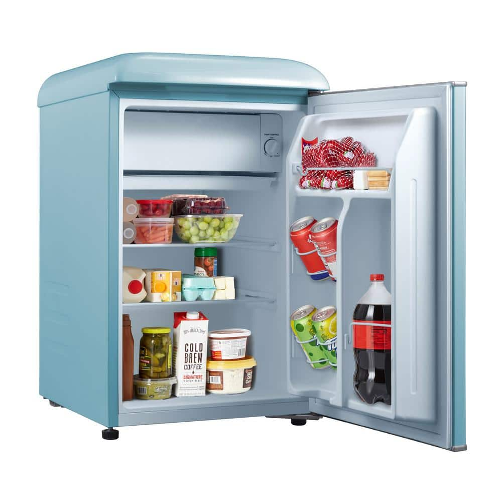 Galanz 25 cu ft Retro Mini Fridge in Bebop Blue with Chiller