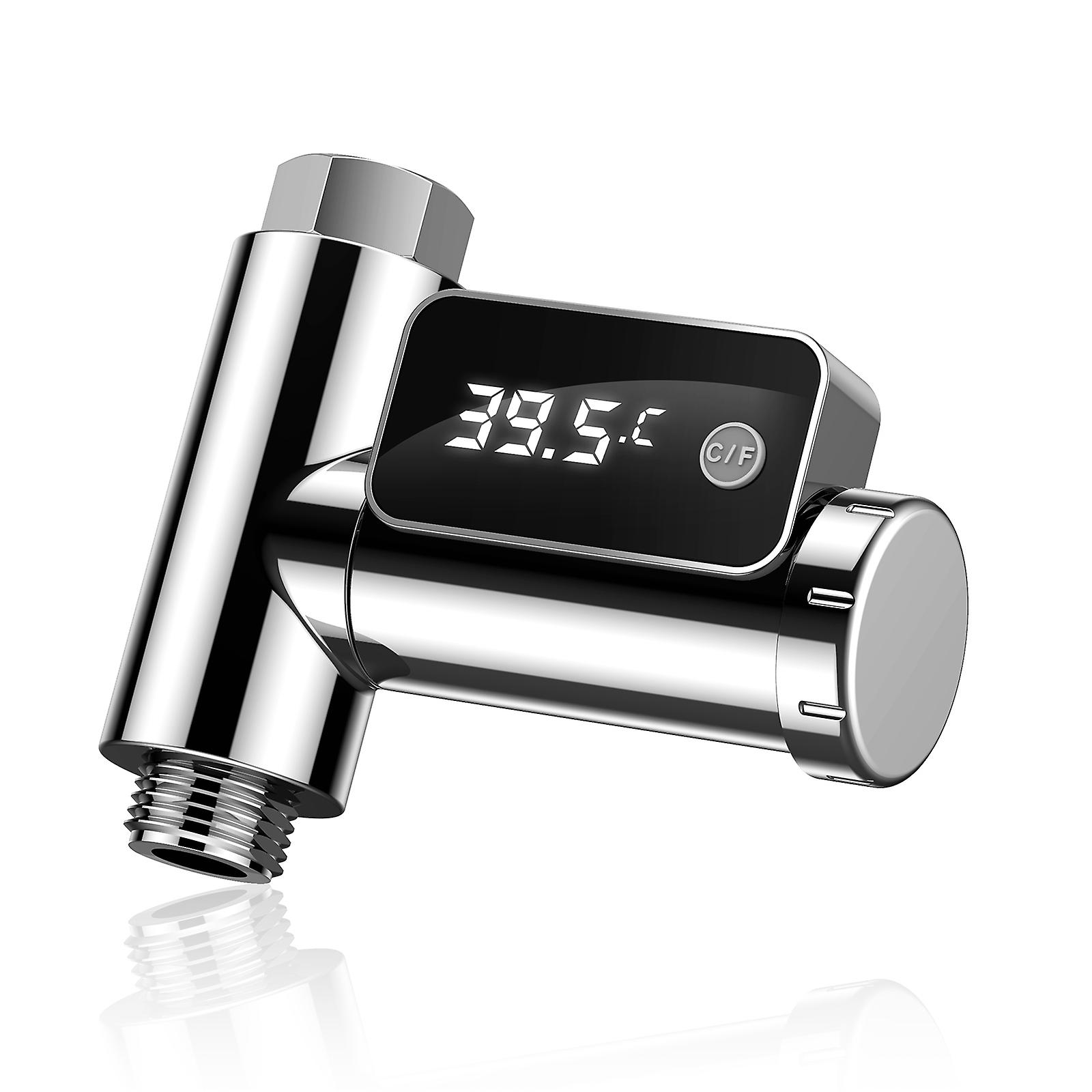 Digital Shower Thermometer Intelligent Water Temperature Meter Water Flow Power Thermometer Rotatable Led Display Screen Bath Water Temperature Monito