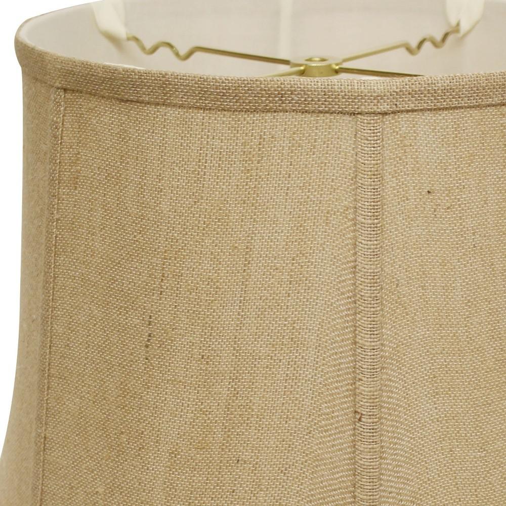 HomeRoots 469756 17 in. Golden Fiber Throwback Drum Burlap Lampshadeand Jute