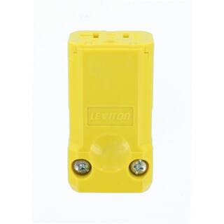 Leviton 20 Amp 125-Volt Python Straight Blade Grounding Connector Yellow 5359-VY