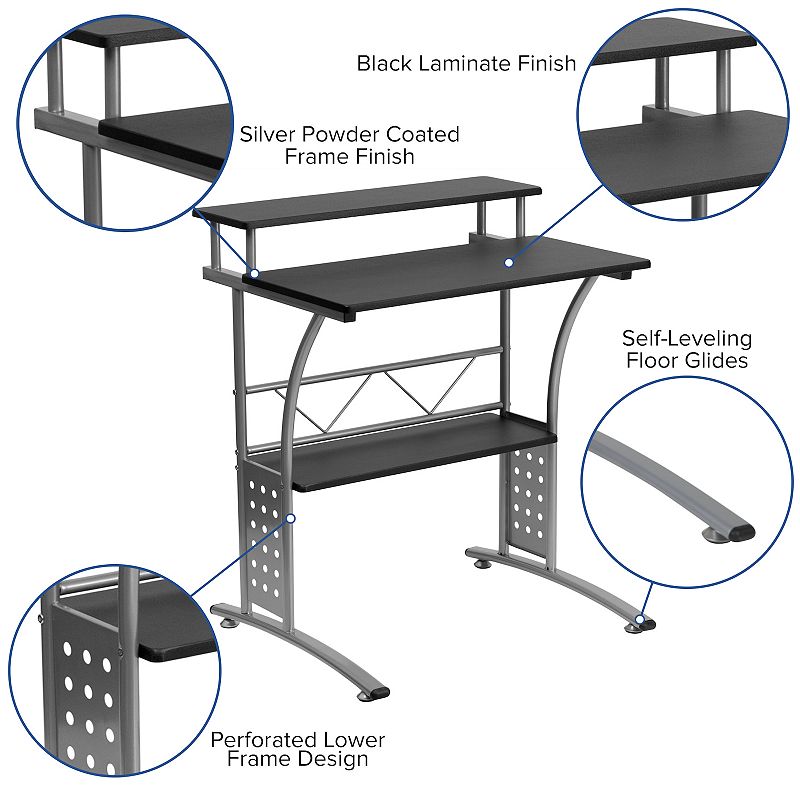 Flash Furniture Work From Home Desk， Office Chair and Filing Cabinet 3-piece Set