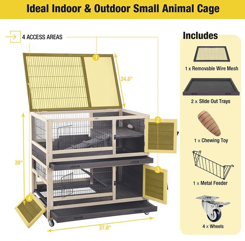 Aivituvin AIR34 Indoor and Outdoor Bunny and Rabbit Hutch