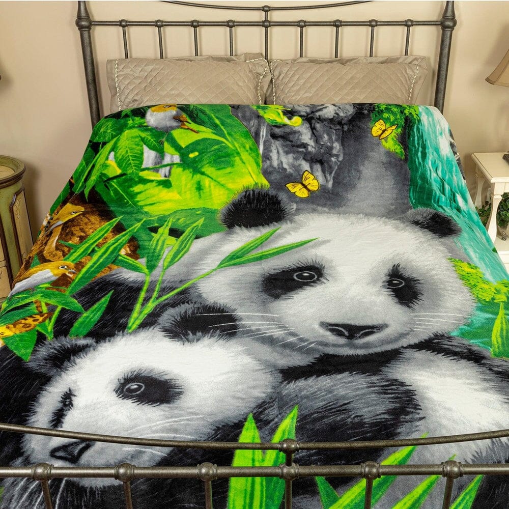 Precious Pandas Super Soft Full/Queen Size Plush Fleece Blanket