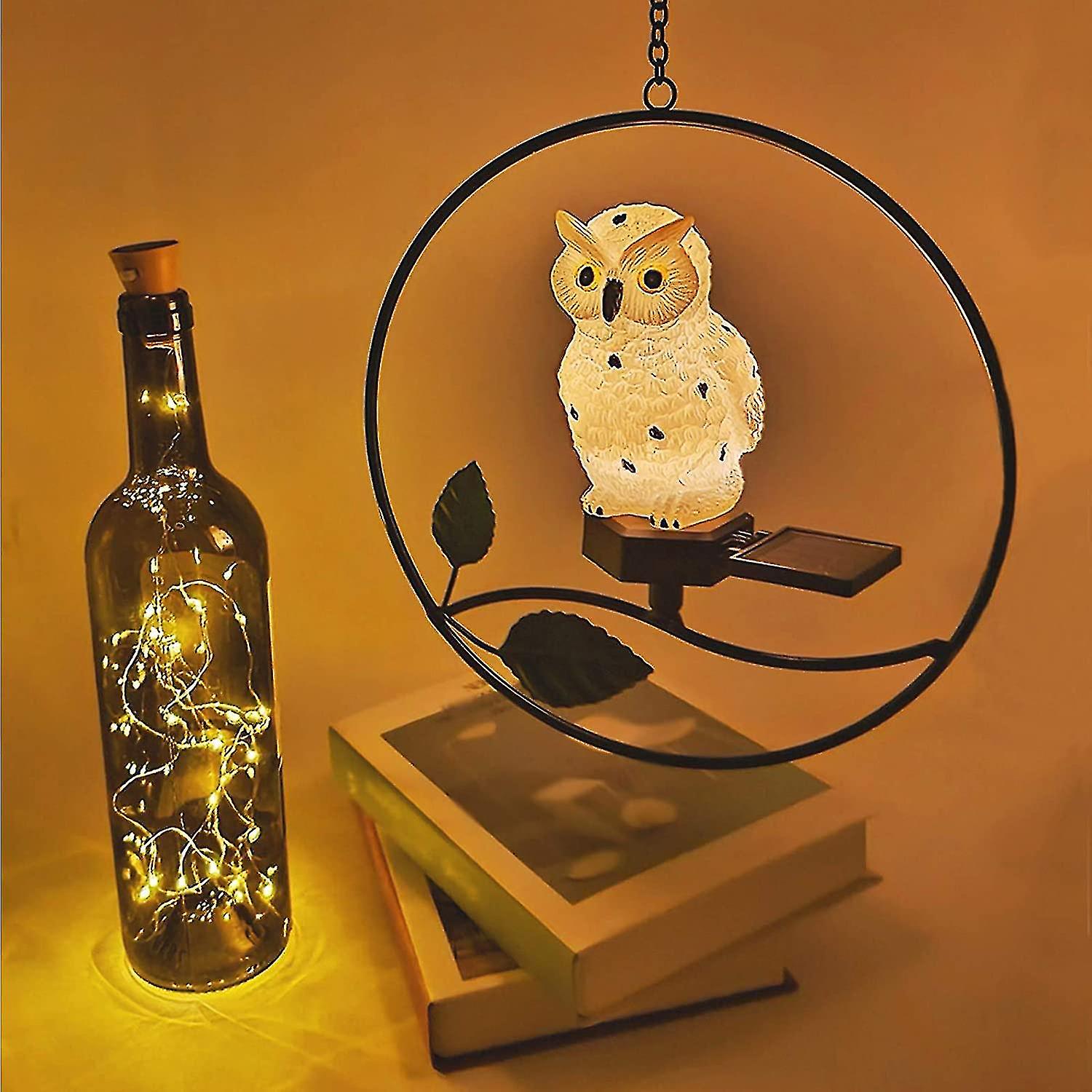 Outdoor Solar Hanging Lights， Owl Outdoor Garden Lights