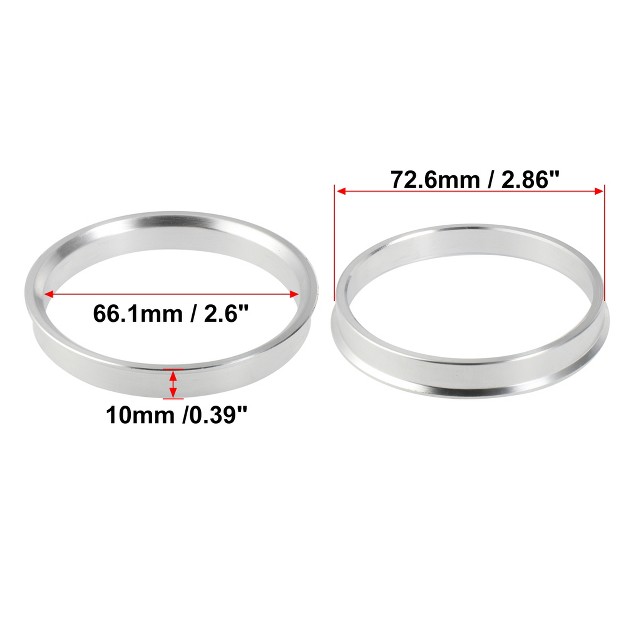 Unique Bargains Aluminium Alloy Car Hub Centric Rings Wheel Bore Spacer Silver Tone