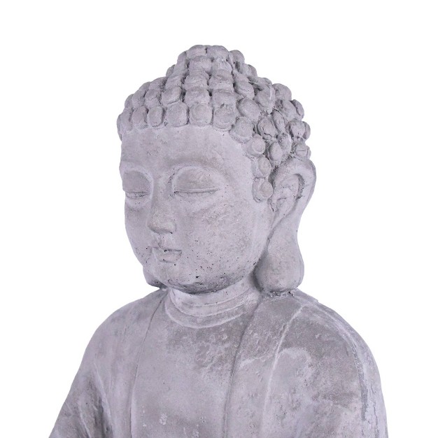 14 17 quot cement Composite Meditating Buddha Statue Tealight Candle Holder Gray Rosemead Home amp Garden Inc