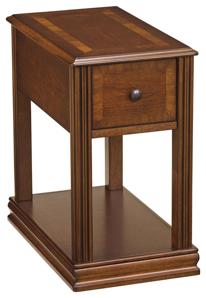 Breegin Contemporary Brown Chair Side End Table   Traditional   Side Tables And End Tables   by GwG Outlet  Houzz