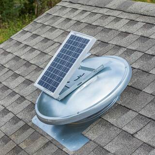 Master Flow Galvanized Steel 15 Watt Solar Powered Static Roof Vent Mount Attic Fan ERVSOLAR