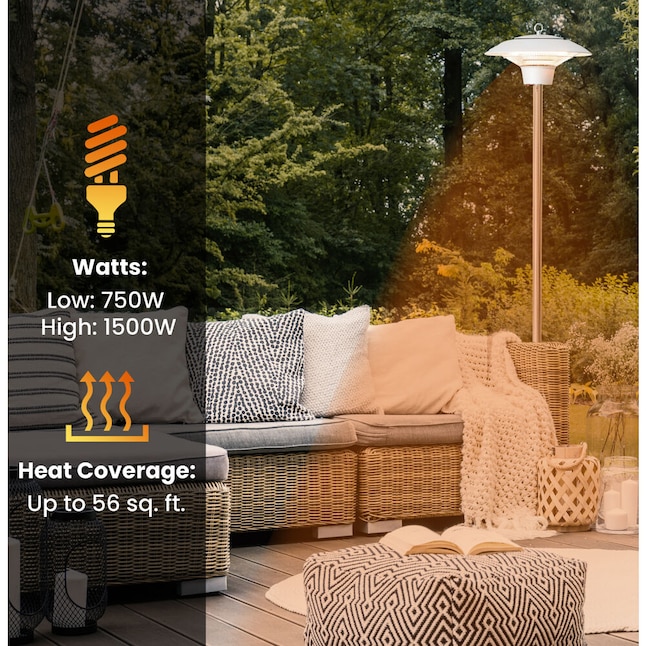 Hanover HAN1023HA-SLV 5118-BTU 120-Volt Silver Stainless Steel Electric Patio Heater